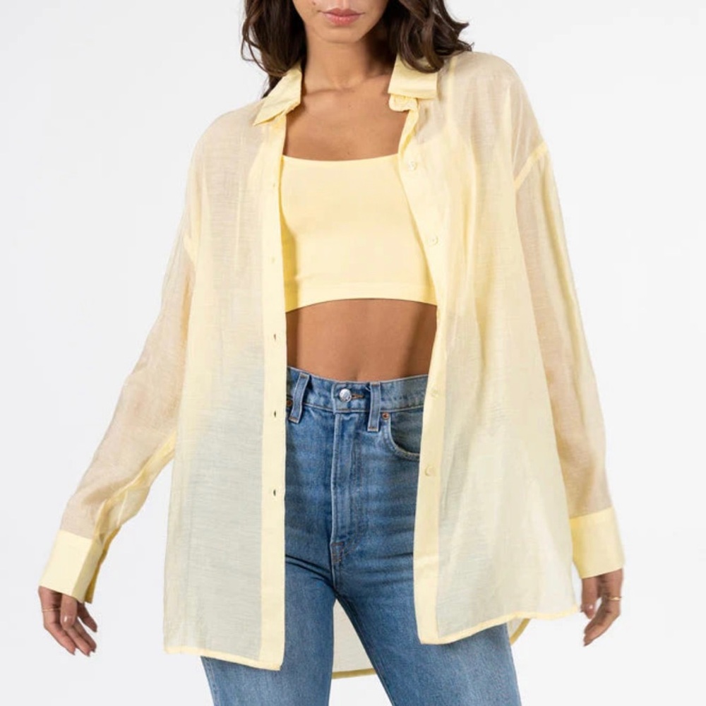 InWear Sheer Yellow Boxy Oversized Shirt